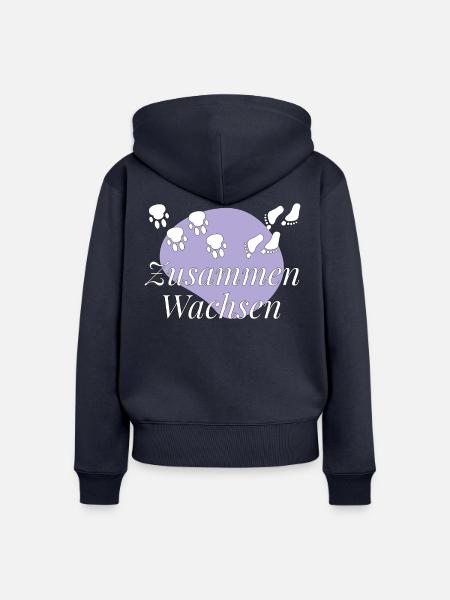 Zusammen wachsen Teamgeist Wachstum - Frauen Premium Bio Zip Hoodie - Navy