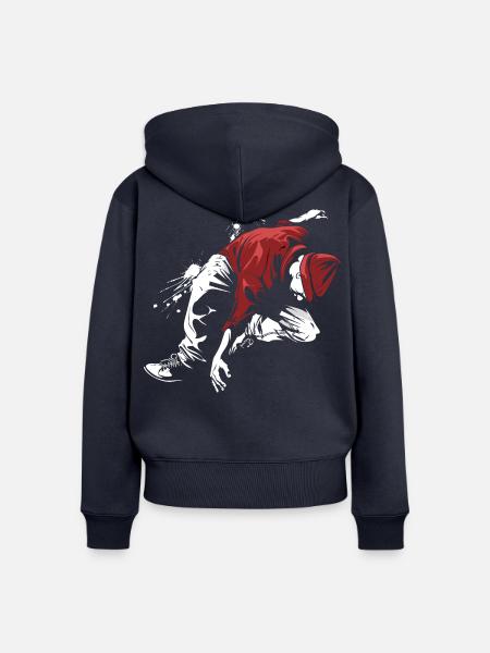 Breakdancer Zeichnung - Frauen Premium Bio Zip Hoodie - Navy