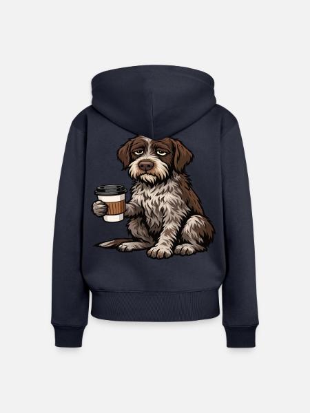 Deutsch Drahthaar Deutsch-Drahthaar Besitzer - Frauen Premium Bio Zip Hoodie - Navy