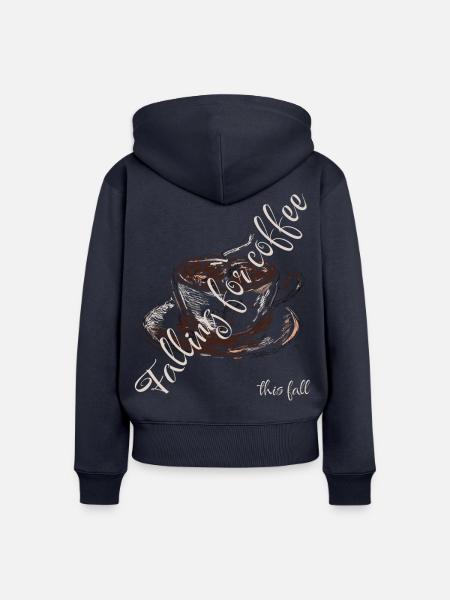 Falling for Coffee - Herbstliebe - Frauen Premium Bio Zip Hoodie - Navy