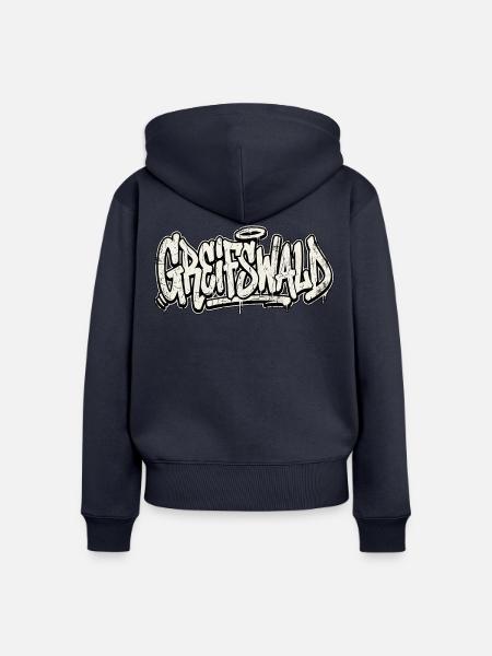 Greifswald Graffiti - Frauen Premium Bio Zip Hoodie - Navy