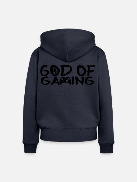 God of Gaming - Frauen Premium Bio Zip Hoodie - Navy