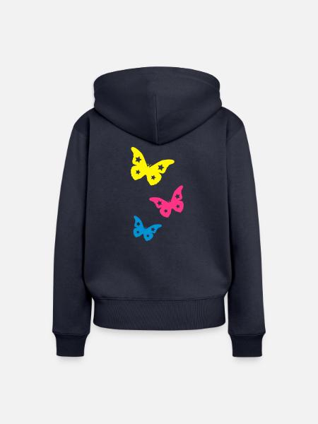 schmetterlinge - Frauen Premium Bio Zip Hoodie - Navy