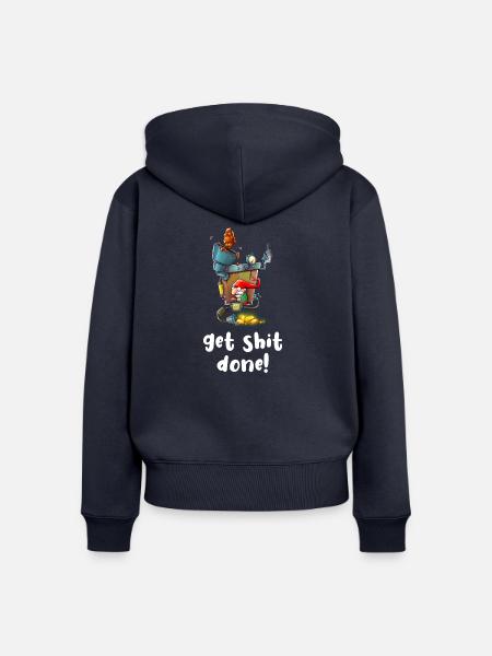 get shit done - Frauen Premium Bio Zip Hoodie - Navy