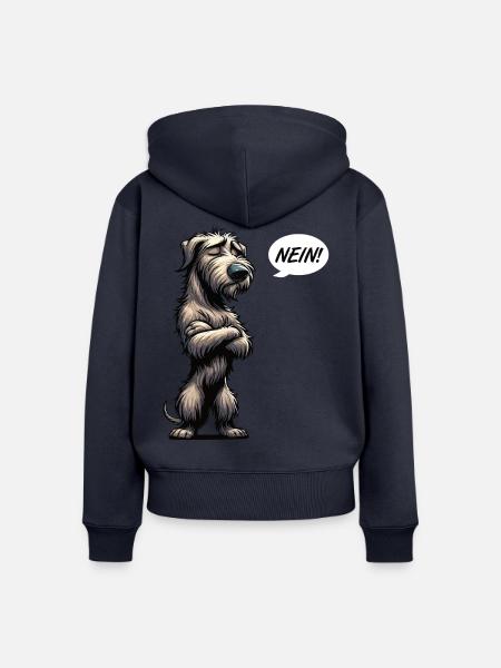 Nein Irischer Wolfshund Wolfshundbesitzer - Frauen Premium Bio Zip Hoodie - Navy
