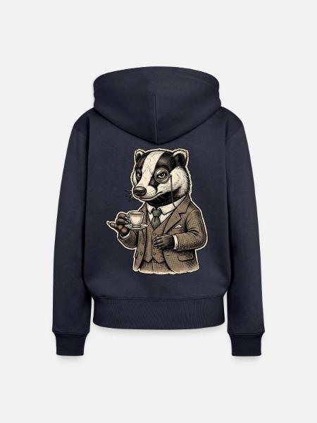 Kaffee Stinktier - Frauen Premium Bio Zip Hoodie - Navy