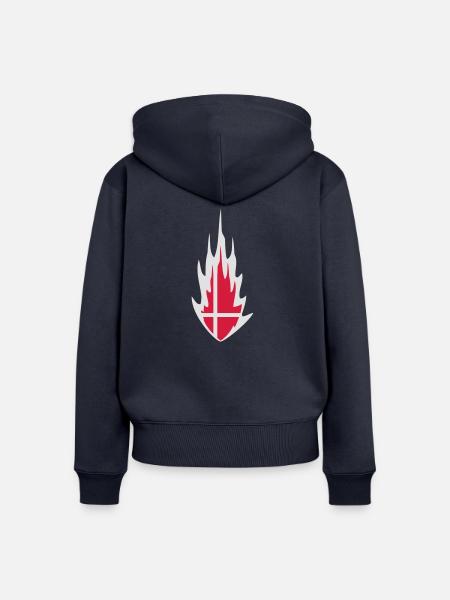 Denmark Danmark Fire Flame Design - Frauen Premium Bio Zip Hoodie - Navy