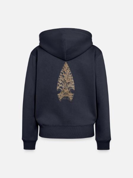 Pfeilspitze - Frauen Premium Bio Zip Hoodie - Navy