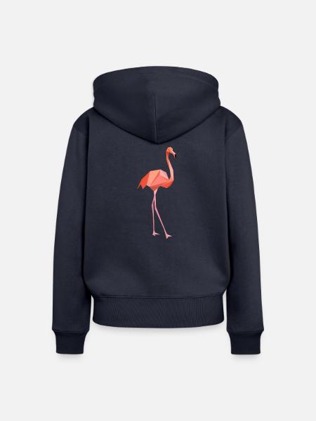 Flamingo Sommer Süß Geschenk - Frauen Premium Bio Zip Hoodie - Navy