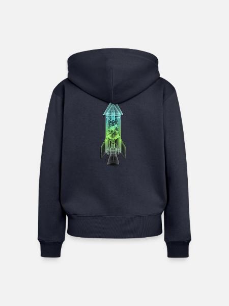 Röntgen Rakete Silvester - Frauen Premium Bio Zip Hoodie - Navy