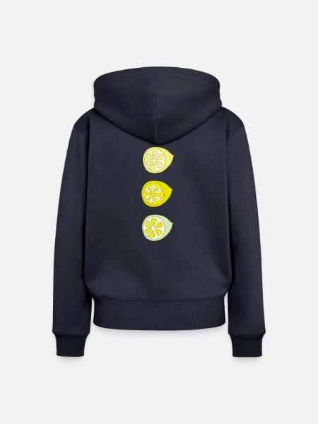 zitrone 3fach - Frauen Premium Bio Zip Hoodie - Navy