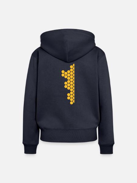 Honeycombs Pattern - Frauen Premium Bio Zip Hoodie - Navy