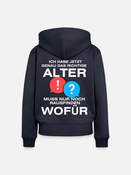 Genau das richtige Alter Chatblasen - Frauen Premium Bio Zip Hoodie - Navy