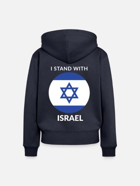 I STAND WITH ISRAEL - Frauen Premium Bio Zip Hoodie - Navy