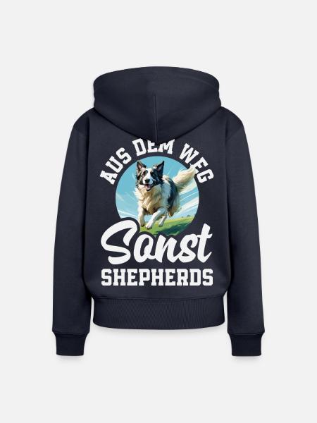 Australian Shepherd - Mein treuer Aussie - Frauen Premium Bio Zip Hoodie - Navy