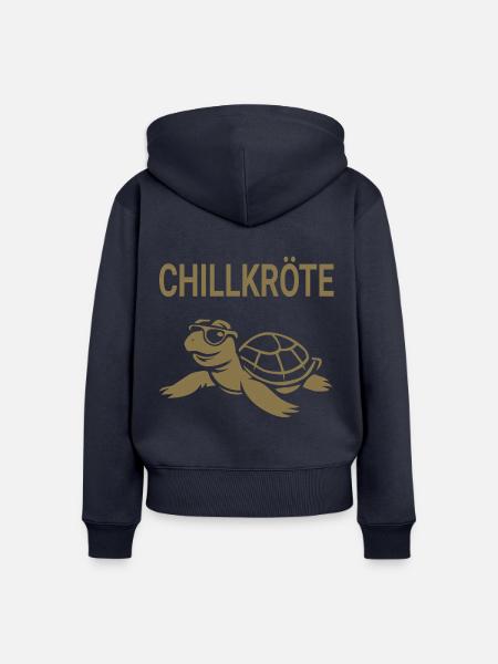Chillige Schildkröte - Frauen Premium Bio Zip Hoodie - Navy