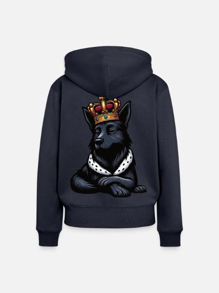 Schwarzer Schäferhund Schäferhundbesitzer - Frauen Premium Bio Zip Hoodie - Navy