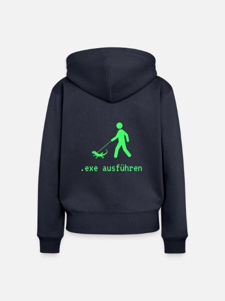 .exe ausführen ADMIN - Frauen Premium Bio Zip Hoodie - Navy