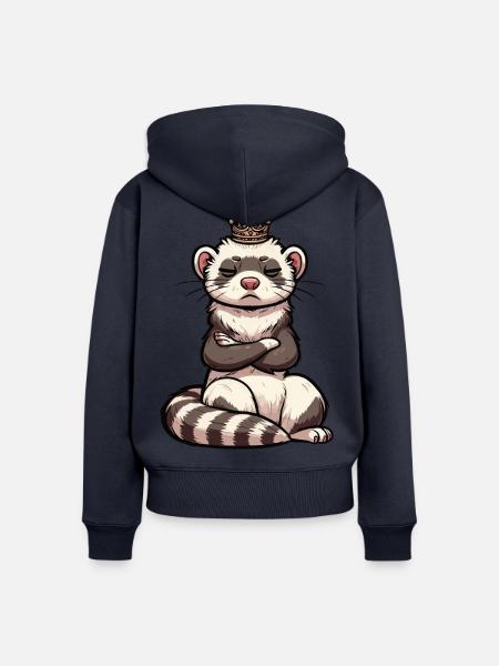 Frettchen Frettchenhalter Frettchenbesitzer - Frauen Premium Bio Zip Hoodie - Navy