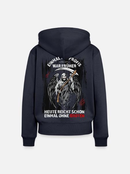 Einmal mit Profis war früher... - Frauen Premium Bio Zip Hoodie - Navy