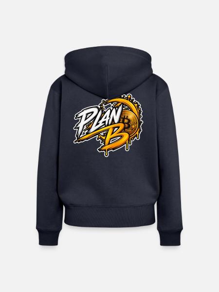 Plan B Bitcoin - Frauen Premium Bio Zip Hoodie - Navy