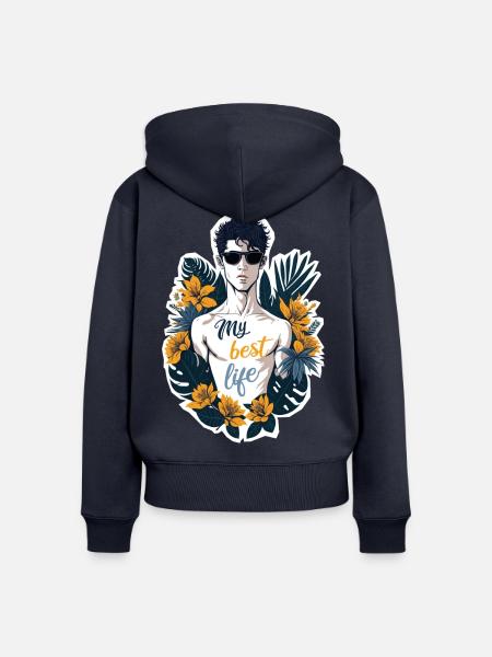 Mein bestes Leben - Frauen Premium Bio Zip Hoodie - Navy