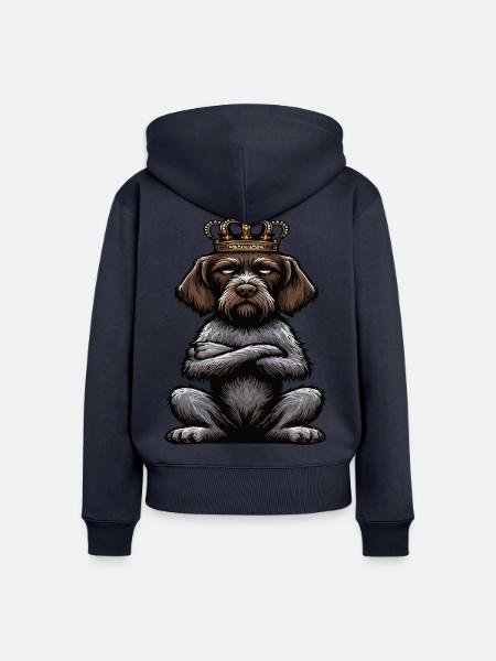 Deutsch Drahthaar Deutsch-Drahthaar Besitzer - Frauen Premium Bio Zip Hoodie - Navy