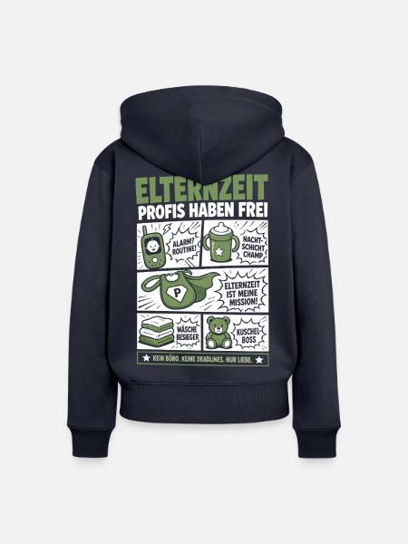 Elternzeit Profis Haben Frei - Frauen Premium Bio Zip Hoodie - Navy