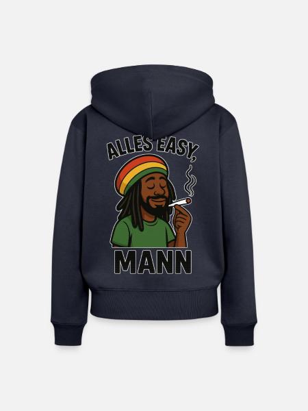 Alles Easy Mann - Frauen Premium Bio Zip Hoodie - Navy