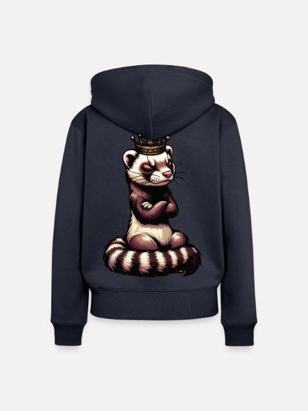 Frettchen Frettchenhalter Frettchenbesitzer - Frauen Premium Bio Zip Hoodie - Navy