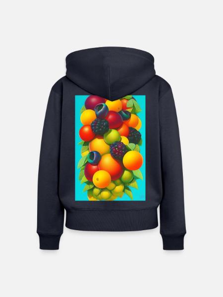 Früchte - Frauen Premium Bio Zip Hoodie - Navy