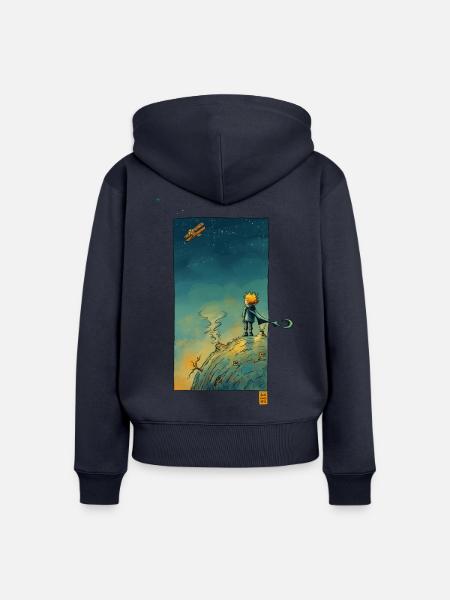 Der kleine Sternengucker - Frauen Premium Bio Zip Hoodie - Navy