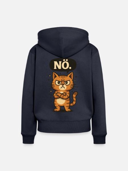 Nö - katze sagt nein - Frauen Premium Bio Zip Hoodie - Navy