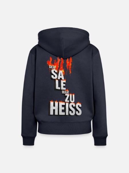Der Sale war zu heiss - Frauen Premium Bio Zip Hoodie - Navy