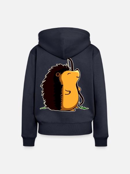 Bogenschützen-Igel - Frauen Premium Bio Zip Hoodie - Navy
