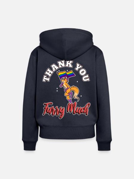 Thank you furry much - Frauen Premium Bio Zip Hoodie - Navy