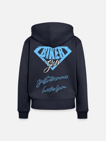 Girls Biking - Frauen Premium Bio Zip Hoodie - Navy