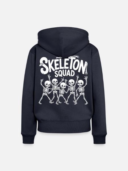 Skelett Squad Tanzparty - Frauen Premium Bio Zip Hoodie - Navy