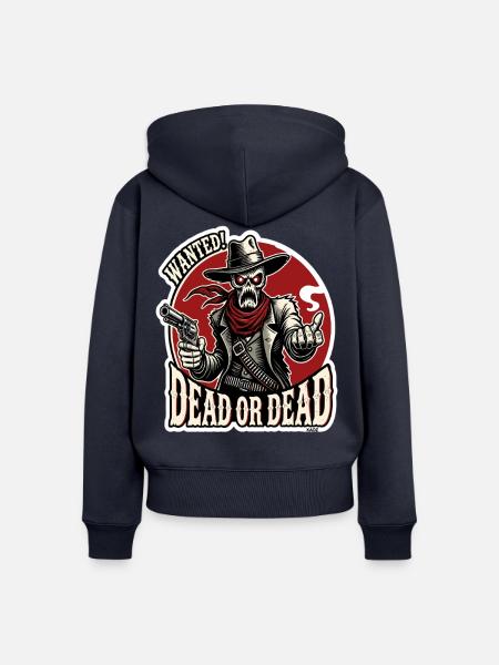 Dead or Dead Skull Western - Frauen Premium Bio Zip Hoodie - Navy