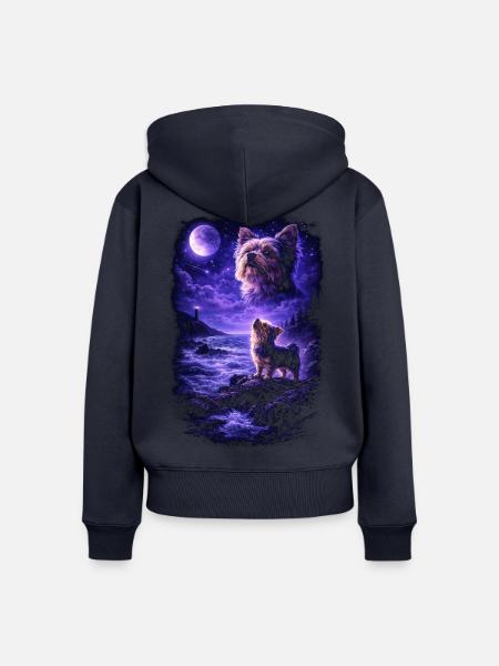 Hund Mama Hund Papa - Frauen Premium Bio Zip Hoodie - Navy
