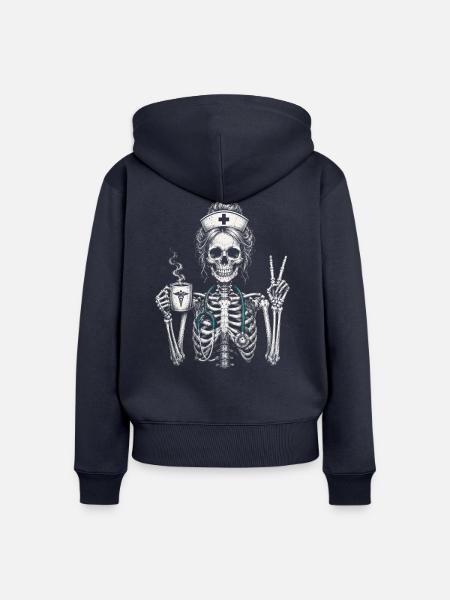 Krankenschwester Krankenpfleger Halloween - Frauen Premium Bio Zip Hoodie - Navy