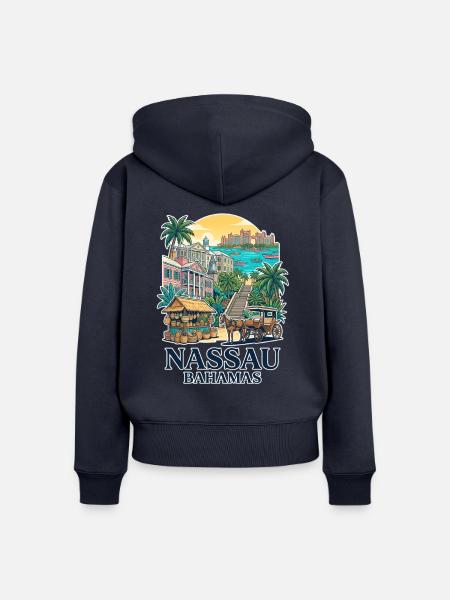 Nassau Bahamas - Frauen Premium Bio Zip Hoodie - Navy
