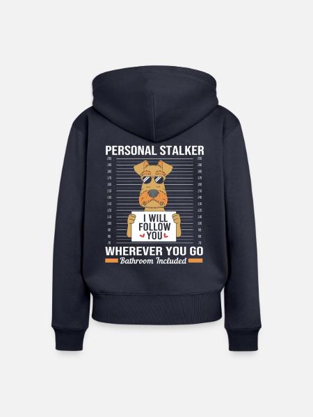 Irischer Wolfshund - Frauen Premium Bio Zip Hoodie - Navy