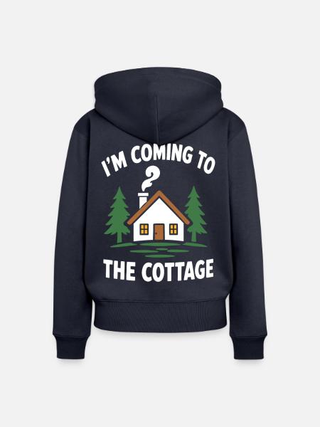 Ich komme zur Hütte - Frauen Premium Bio Zip Hoodie - Navy