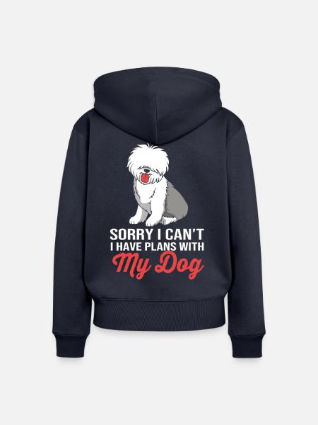Englischer Schäferhund - Frauen Premium Bio Zip Hoodie - Navy