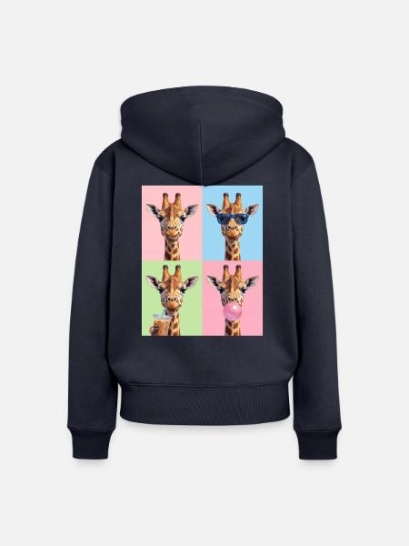 Giraffen Giraffe - Frauen Premium Bio Zip Hoodie - Navy