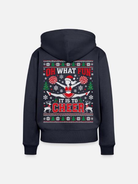 Oh What Fun Cheer Silhouette - Frauen Premium Bio Zip Hoodie - Navy