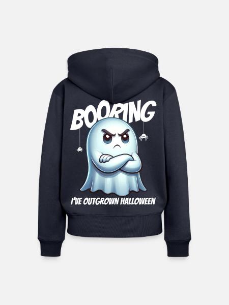 Booring Halloween Geist - Frauen Premium Bio Zip Hoodie - Navy