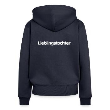 Lieblingstochter - Frauen Premium Bio Zip Hoodie - Navy - Hinten
