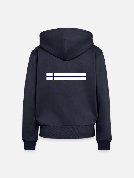 Finnland Fahne - Frauen Premium Bio Zip Hoodie - Navy